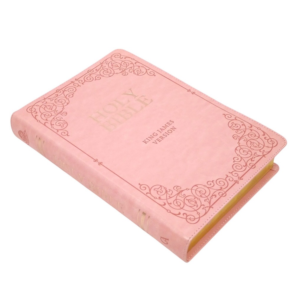 Choice Books KJV Holy Bible Giant Print Full-Size Pink Gold Edges Scripture
